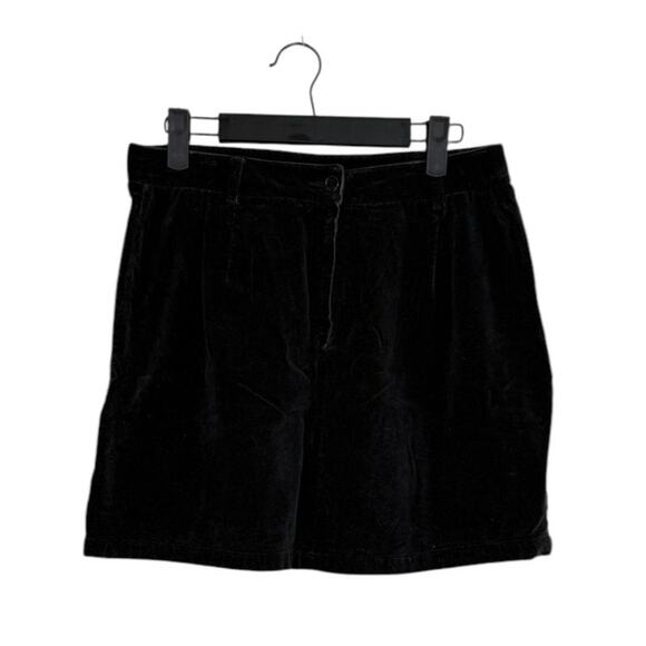J. Crew Velvet Velour Straight Mini Skirt Belt Loops Pockets 8 Black #3276 - Picture 13 of 14